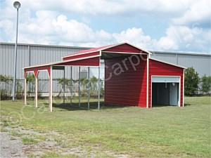 Boxed Eave Roof Style Carolina Barn With One Fully Enclosed Lean Too